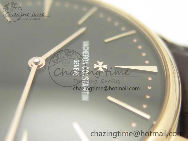 Tailored Patrimony 81180 RG MKF 1:1 Best Edition Black Dial on Brown Leather MIYOTA 9949