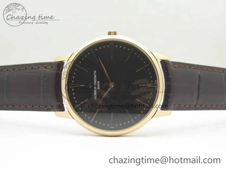 Tailored Patrimony 81180 RG MKF 1:1 Best Edition Black Dial on Brown Leather MIYOTA 9949