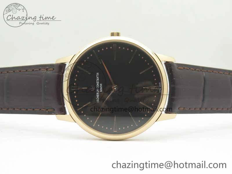 Tailored Patrimony 81180 RG MKF 1:1 Best Edition Black Dial on Brown Leather MIYOTA 9949