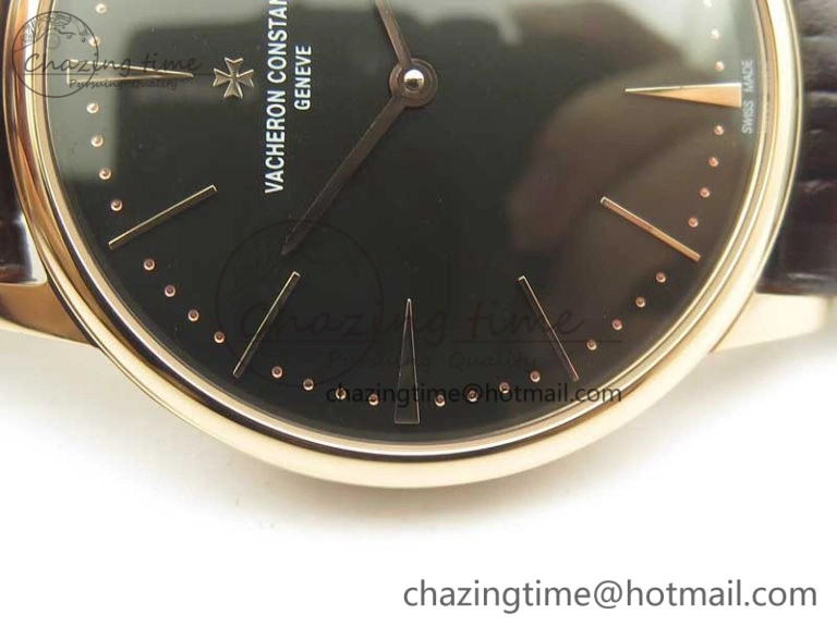 Tailored Patrimony 81180 RG MKF 1:1 Best Edition Black Dial on Brown Leather MIYOTA 9949