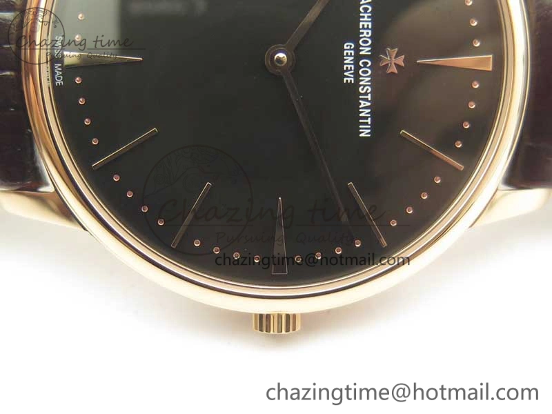 Tailored Patrimony 81180 RG MKF 1:1 Best Edition Black Dial on Brown Leather MIYOTA 9949