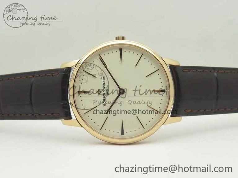 Patrimony 81180 RG MKF 1:1 Best Edition White Dial on Brown Leather MIYOTA Functional 9950