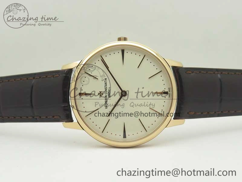 Patrimony 81180 RG MKF 1:1 Best Edition White Dial on Brown Leather MIYOTA Functional 9950