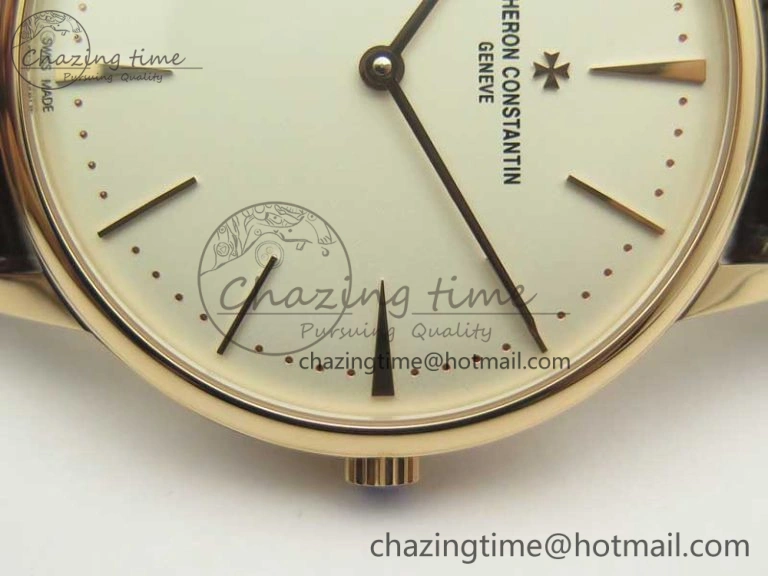 Patrimony 81180 RG MKF 1:1 Best Edition White Dial on Brown Leather MIYOTA Functional 9950
