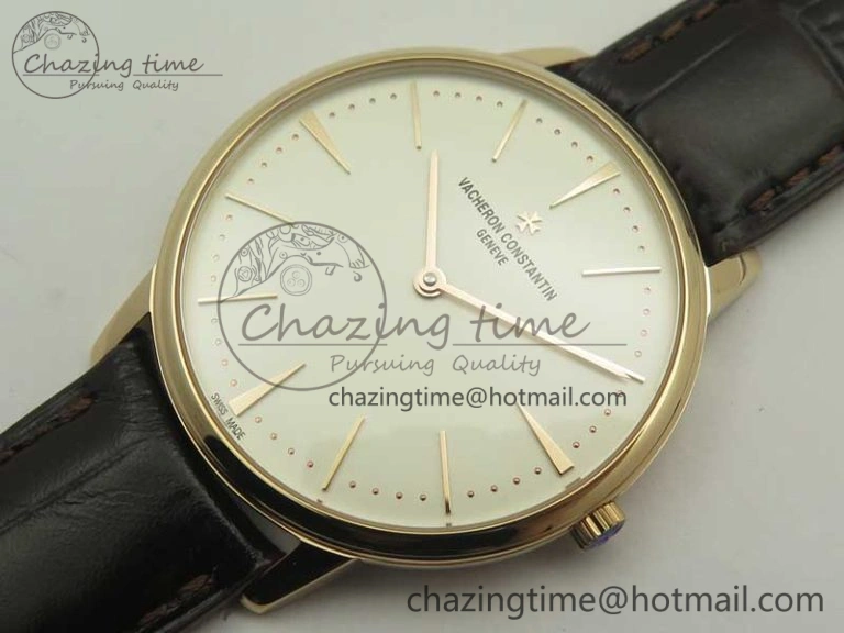 Patrimony 81180 RG MKF 1:1 Best Edition White Dial on Brown Leather MIYOTA Functional 9950