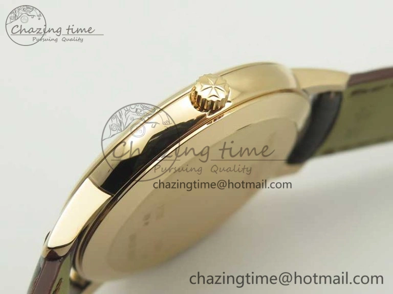 Patrimony 81180 RG MKF 1:1 Best Edition White Dial on Brown Leather MIYOTA Functional 9950