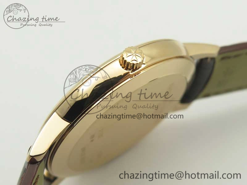 Patrimony 81180 RG MKF 1:1 Best Edition White Dial on Brown Leather MIYOTA Functional 9950