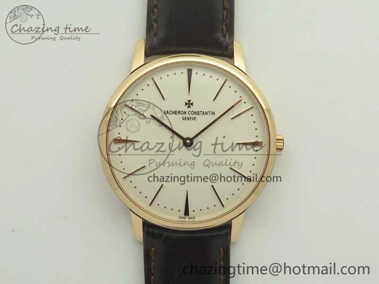 Patrimony 81180 RG MKF 1:1 Best Edition White Dial on Brown Leather MIYOTA Functional 9950