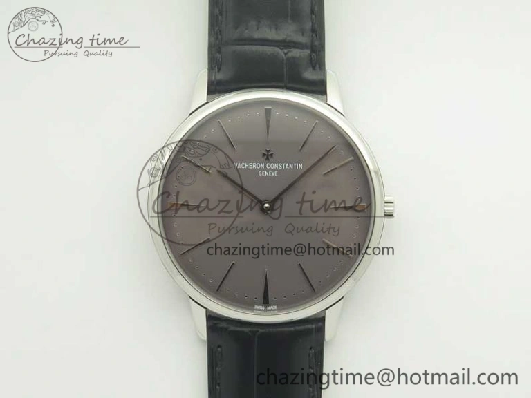 UrbanStyle Patrimony 81180 SS MKF 1:1 Best Edition Gray Dial on Black Leather MIYOTA 9953