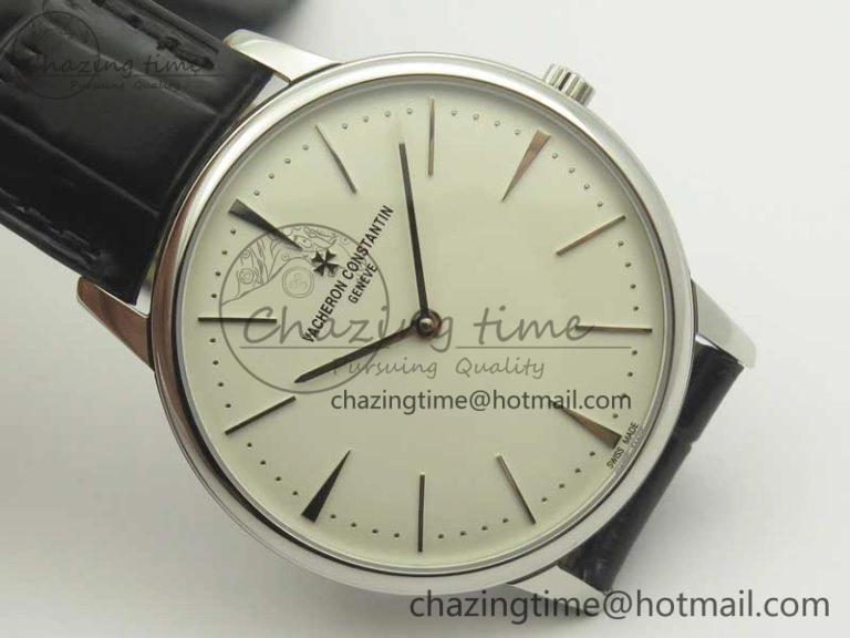Patrimony 81180 SS MKF 1:1 Best Edition White Dial on Black Leather MIYOTA StreetReady 9951