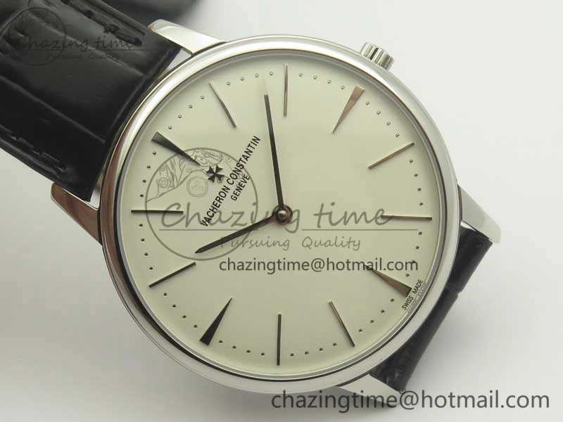 Patrimony 81180 SS MKF 1:1 Best Edition White Dial on Black Leather MIYOTA StreetReady 9951