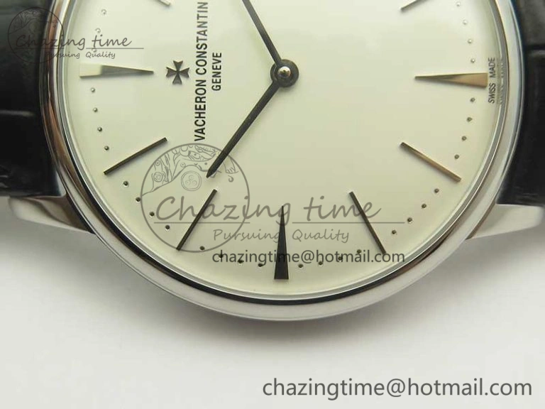Patrimony 81180 SS MKF 1:1 Best Edition White Dial on Black Leather MIYOTA StreetReady 9951