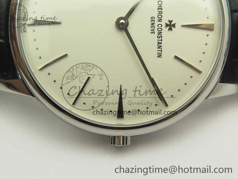 Patrimony 81180 SS MKF 1:1 Best Edition White Dial on Black Leather MIYOTA StreetReady 9951
