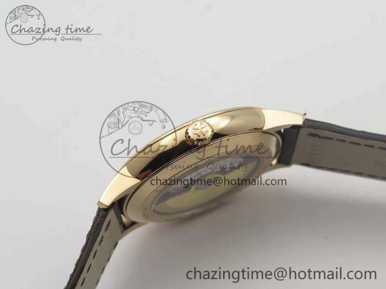 Patrimony 85150 RG MKF 1:1 Best Edition Black Dial On Brown Leather Cal.2450SC Sleek 9969