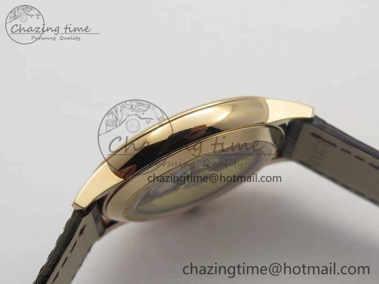 Patrimony 85150 RG MKF 1:1 Best Edition Black Dial On Brown Leather Cal.2450SC Sleek 9969