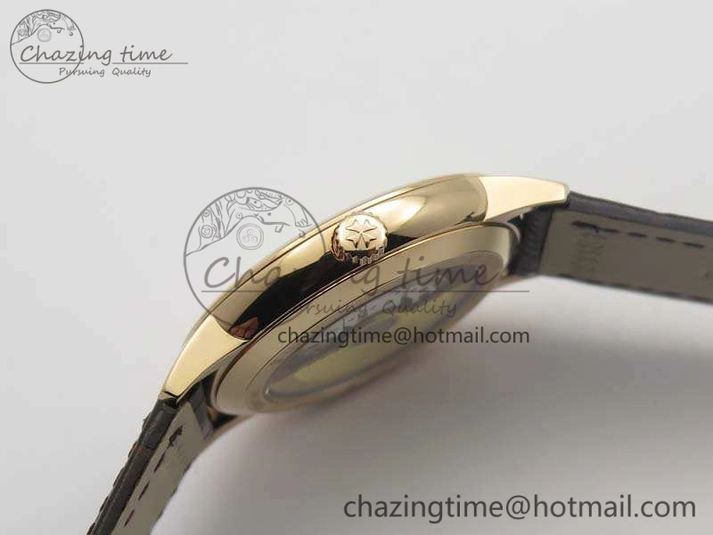 HighQuality Patrimony 85150 RG MKF 1:1 Best Edition Silver White Dial On Black Leather Cal.2450SC 9970