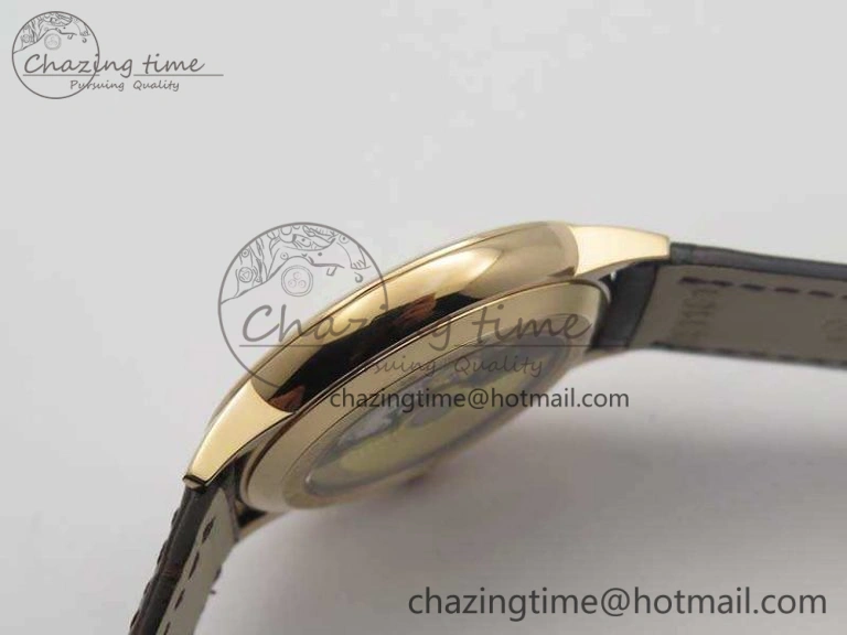 HighQuality Patrimony 85150 RG MKF 1:1 Best Edition Silver White Dial On Black Leather Cal.2450SC 9970