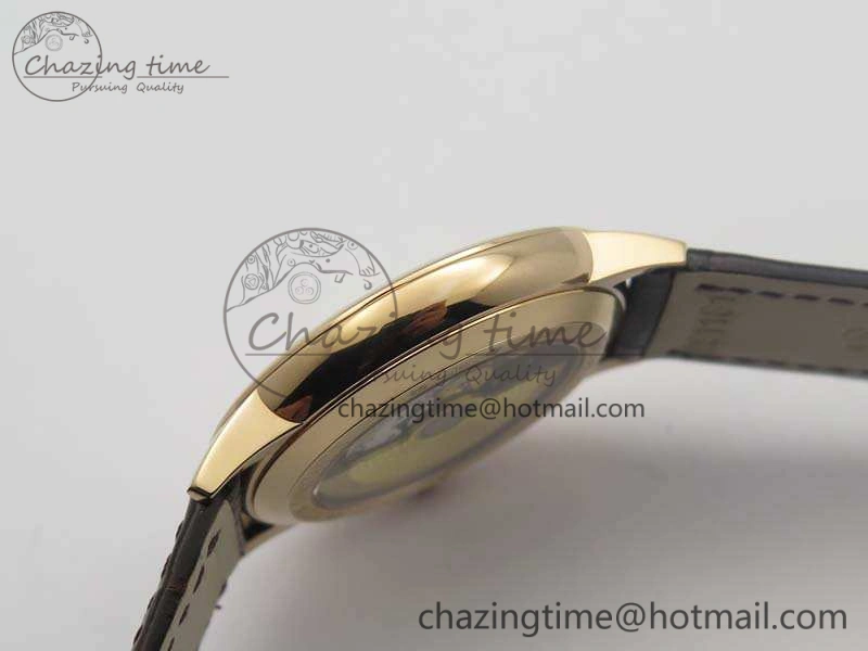 HighQuality Patrimony 85150 RG MKF 1:1 Best Edition Silver White Dial On Black Leather Cal.2450SC 9970
