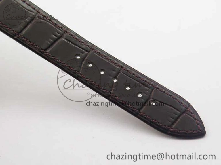 HighQuality Patrimony 85150 RG MKF 1:1 Best Edition Silver White Dial On Black Leather Cal.2450SC 9970