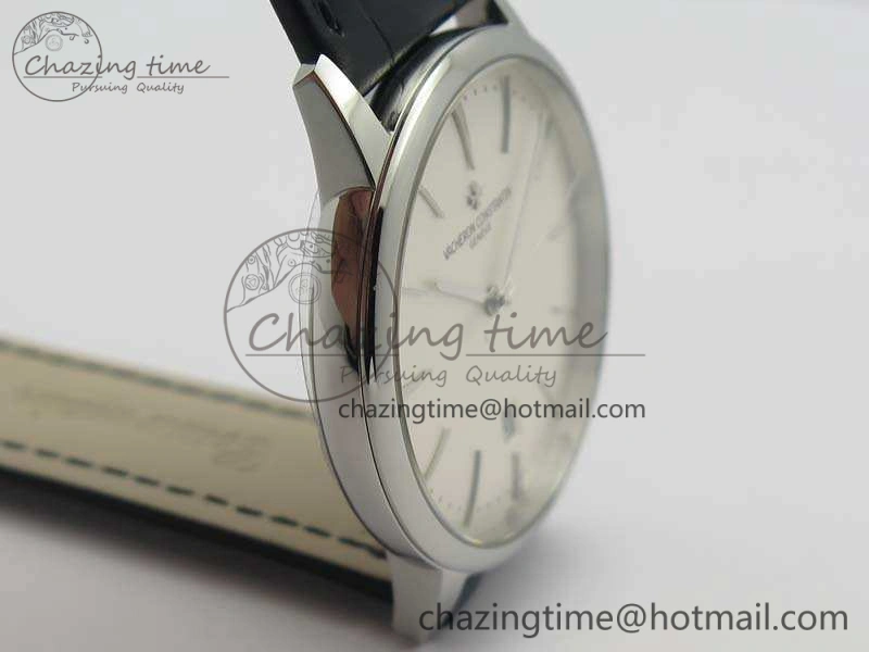 SmartChoice Patrimony 85150 SS MKF 1:1 Best Edition Silver White Dial On Black Leather Cal.2450SC 9967