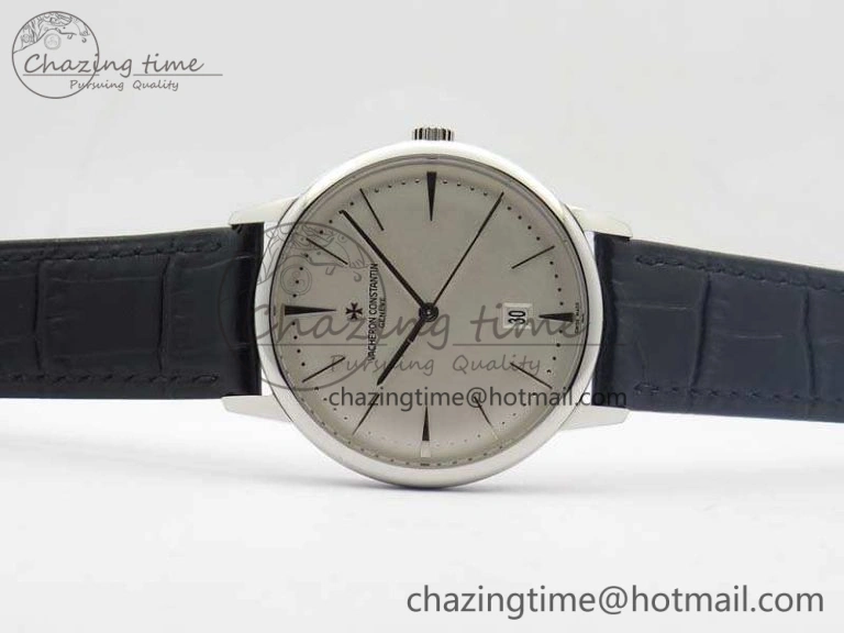 SmartChoice Patrimony 85150 SS MKF 1:1 Best Edition Silver White Dial On Black Leather Cal.2450SC 9967
