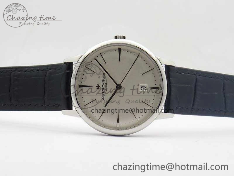 SmartChoice Patrimony 85150 SS MKF 1:1 Best Edition Silver White Dial On Black Leather Cal.2450SC 9967