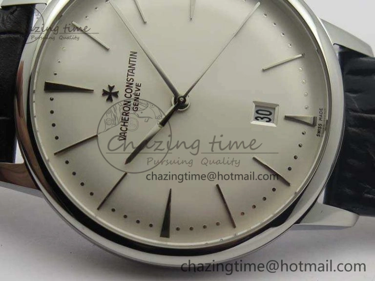 SmartChoice Patrimony 85150 SS MKF 1:1 Best Edition Silver White Dial On Black Leather Cal.2450SC 9967