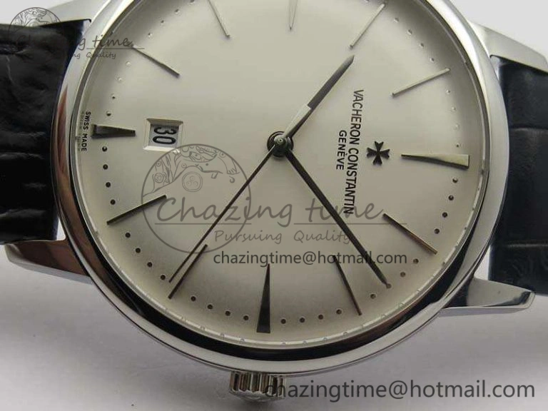SmartChoice Patrimony 85150 SS MKF 1:1 Best Edition Silver White Dial On Black Leather Cal.2450SC 9967