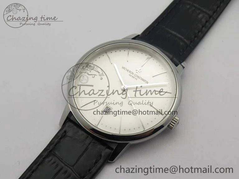 SmartChoice Patrimony 85150 SS MKF 1:1 Best Edition Silver White Dial On Black Leather Cal.2450SC 9967