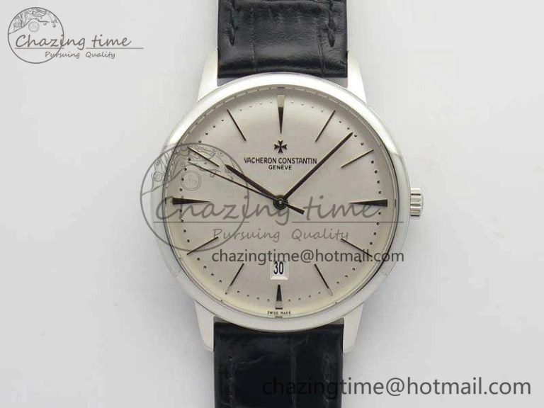 SmartChoice Patrimony 85150 SS MKF 1:1 Best Edition Silver White Dial On Black Leather Cal.2450SC 9967
