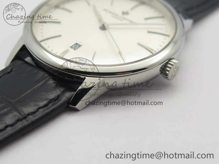 SmartChoice Patrimony 85150 SS MKF 1:1 Best Edition Silver White Dial On Black Leather Cal.2450SC 9967
