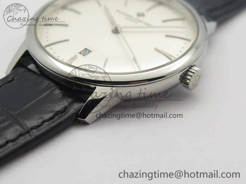 SmartChoice Patrimony 85150 SS MKF 1:1 Best Edition Silver White Dial On Black Leather Cal.2450SC 9967