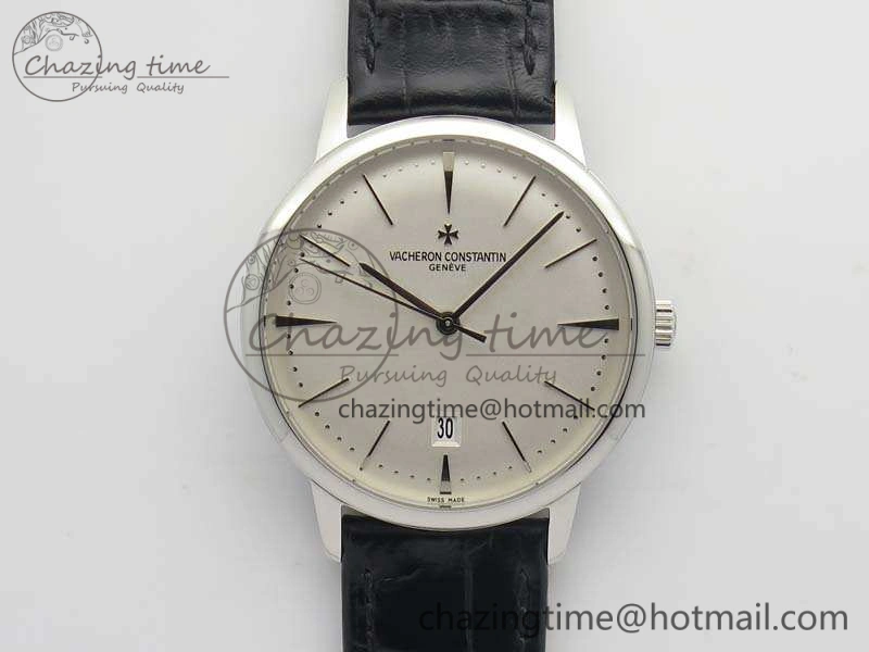 SmartChoice Patrimony 85150 SS MKF 1:1 Best Edition Silver White Dial On Black Leather Cal.2450SC 9967