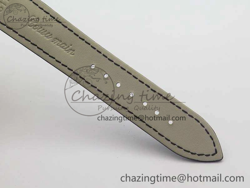 Popular Patrimony 85150 YG MKF 1:1 Best Edition Silver White Dial On Black Leather Cal.2450SC 9968