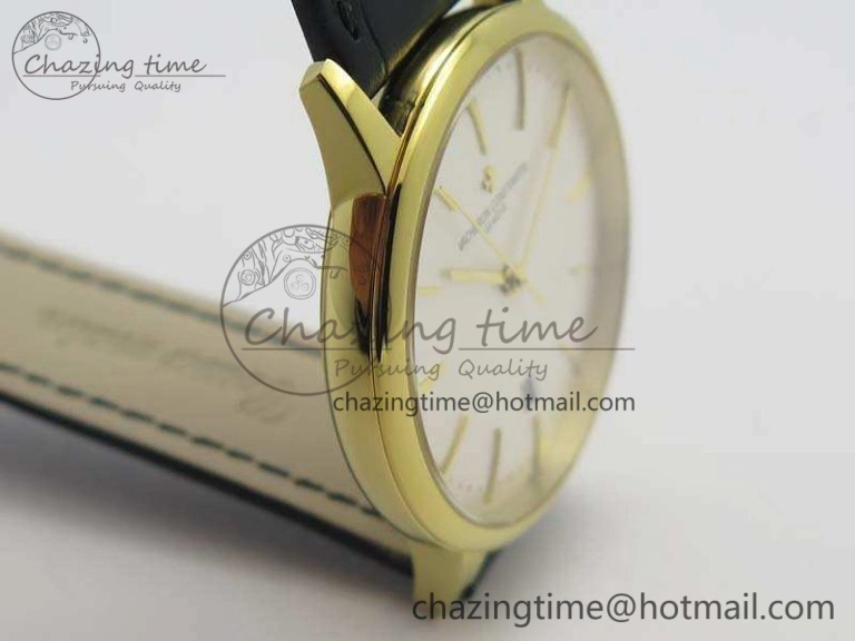 Popular Patrimony 85150 YG MKF 1:1 Best Edition Silver White Dial On Black Leather Cal.2450SC 9968