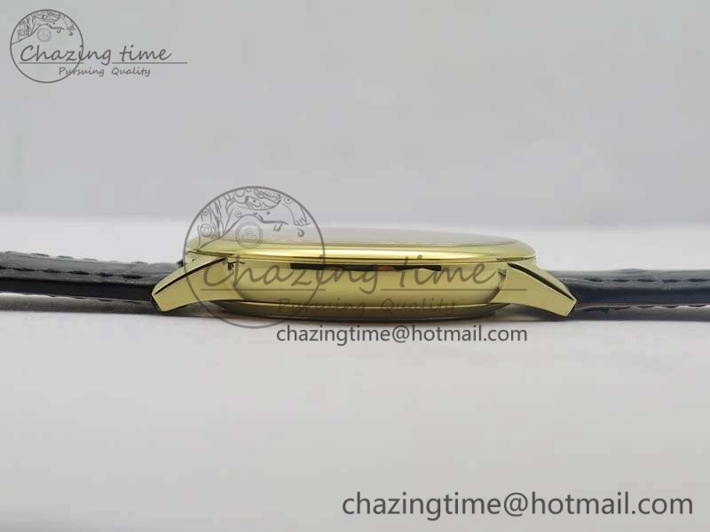 Popular Patrimony 85150 YG MKF 1:1 Best Edition Silver White Dial On Black Leather Cal.2450SC 9968