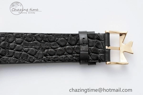 Patrimony Date RG PPF 1:1 Best Edition Black Dial on Black Leather Strap MIYOTA EasyMatch 9892