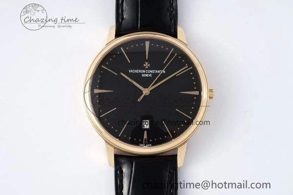 Patrimony Date RG PPF 1:1 Best Edition Black Dial on Black Leather Strap MIYOTA EasyMatch 9892
