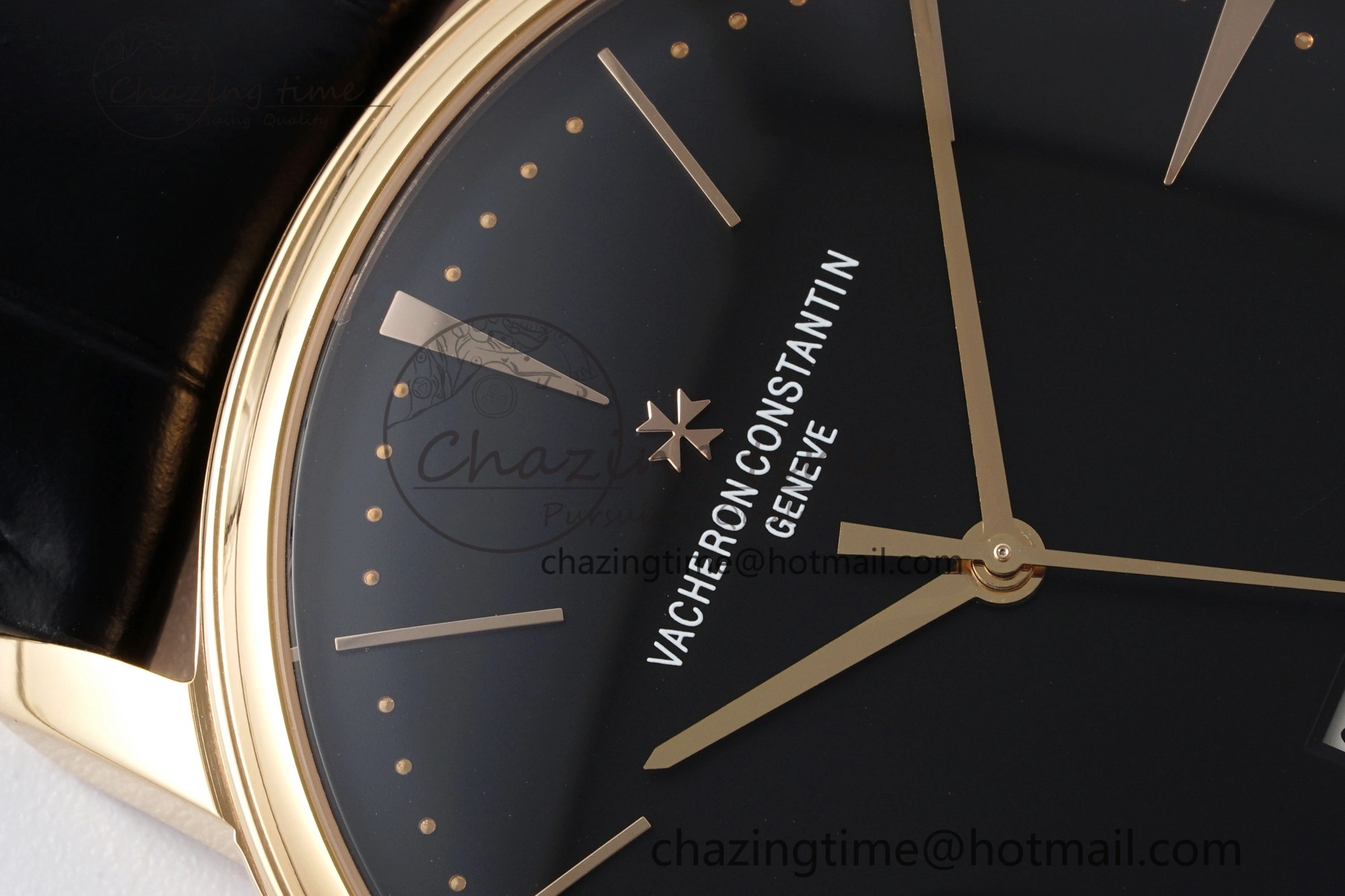 Patrimony Date RG PPF 1:1 Best Edition Black Dial on Black Leather Strap MIYOTA EasyMatch 9892