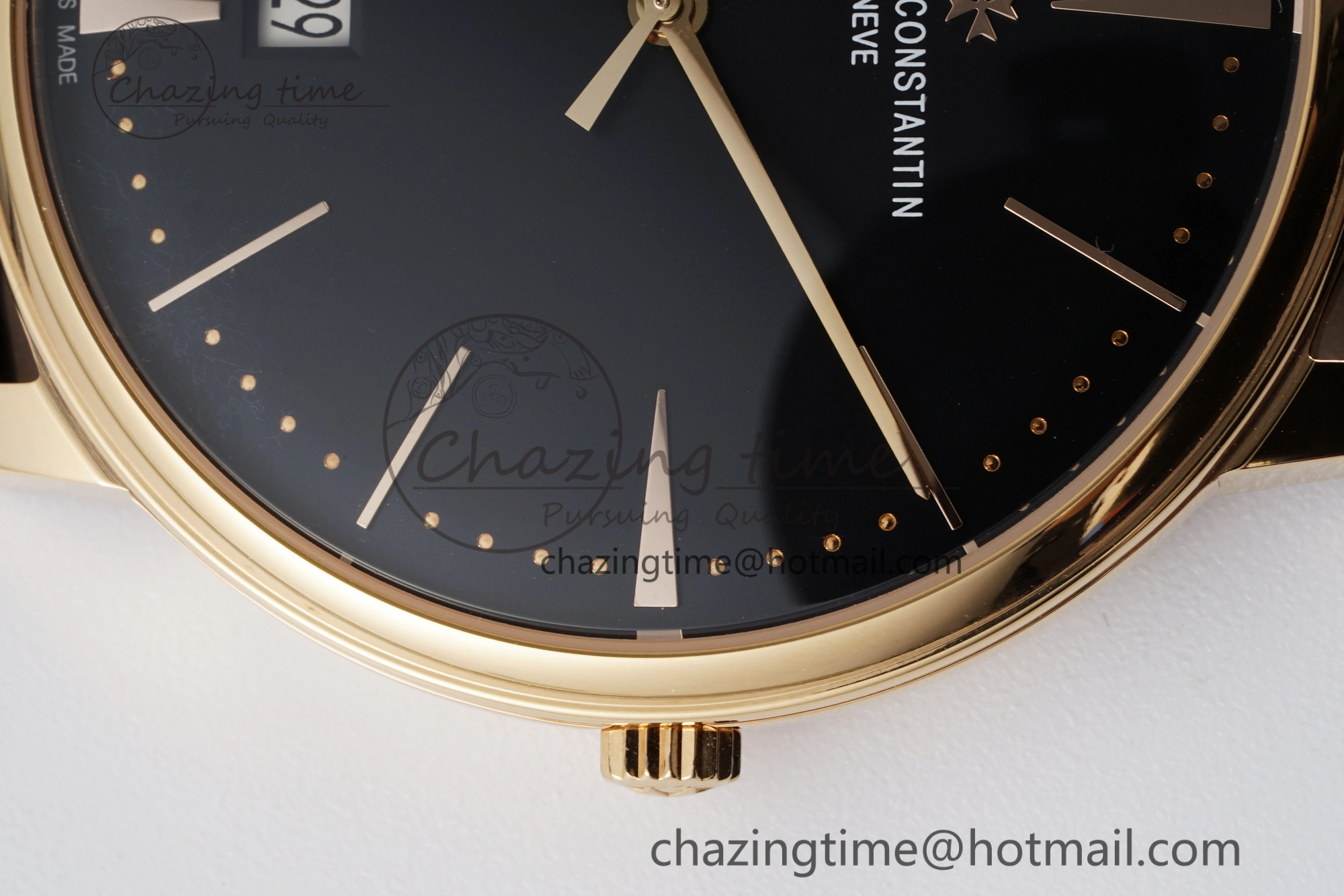 Patrimony Date RG PPF 1:1 Best Edition Black Dial on Black Leather Strap MIYOTA EasyMatch 9892