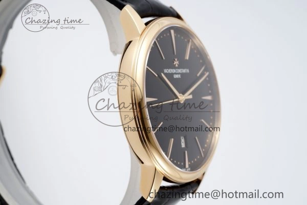 Patrimony Date RG PPF 1:1 Best Edition Black Dial on Black Leather Strap MIYOTA EasyMatch 9892
