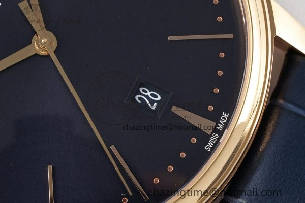 Patrimony Date RG PPF 1:1 Best Edition Black Dial on Black Leather Strap MIYOTA Lightweight 9880