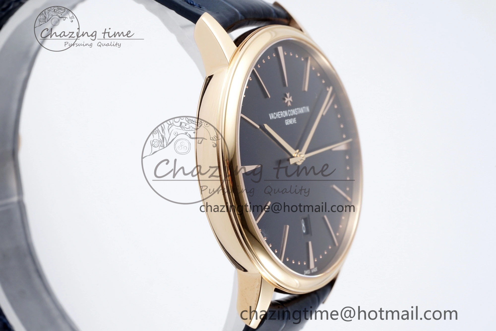 Patrimony Date RG PPF 1:1 Best Edition Black Dial on Black Leather Strap MIYOTA Lightweight 9880