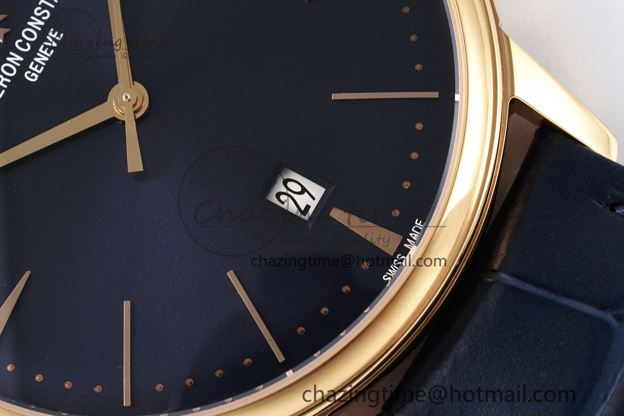 Lightweight Patrimony Date RG PPF 1:1 Best Edition Blue Dial on Blue Leather Strap MIYOTA 9894