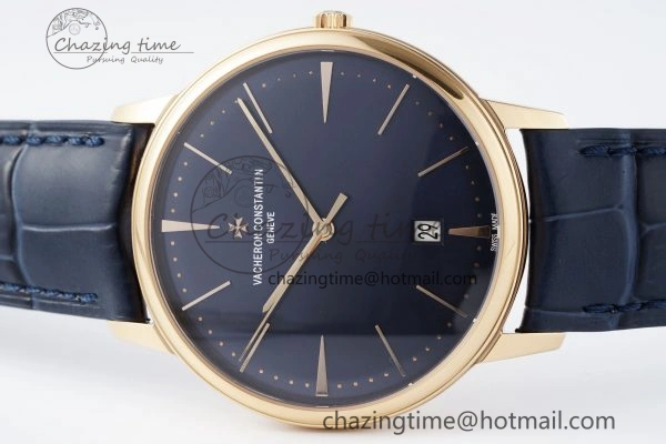 Lightweight Patrimony Date RG PPF 1:1 Best Edition Blue Dial on Blue Leather Strap MIYOTA 9894