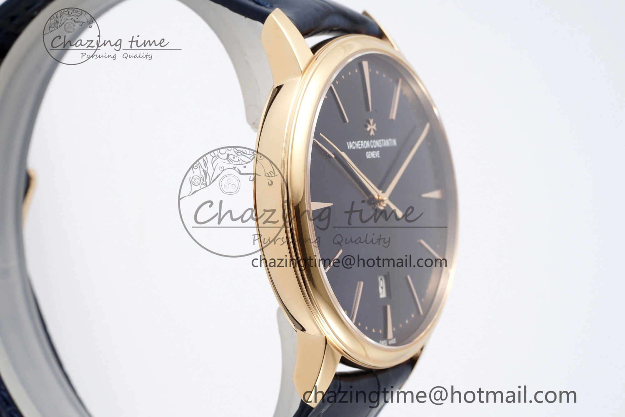 Lightweight Patrimony Date RG PPF 1:1 Best Edition Blue Dial on Blue Leather Strap MIYOTA 9894