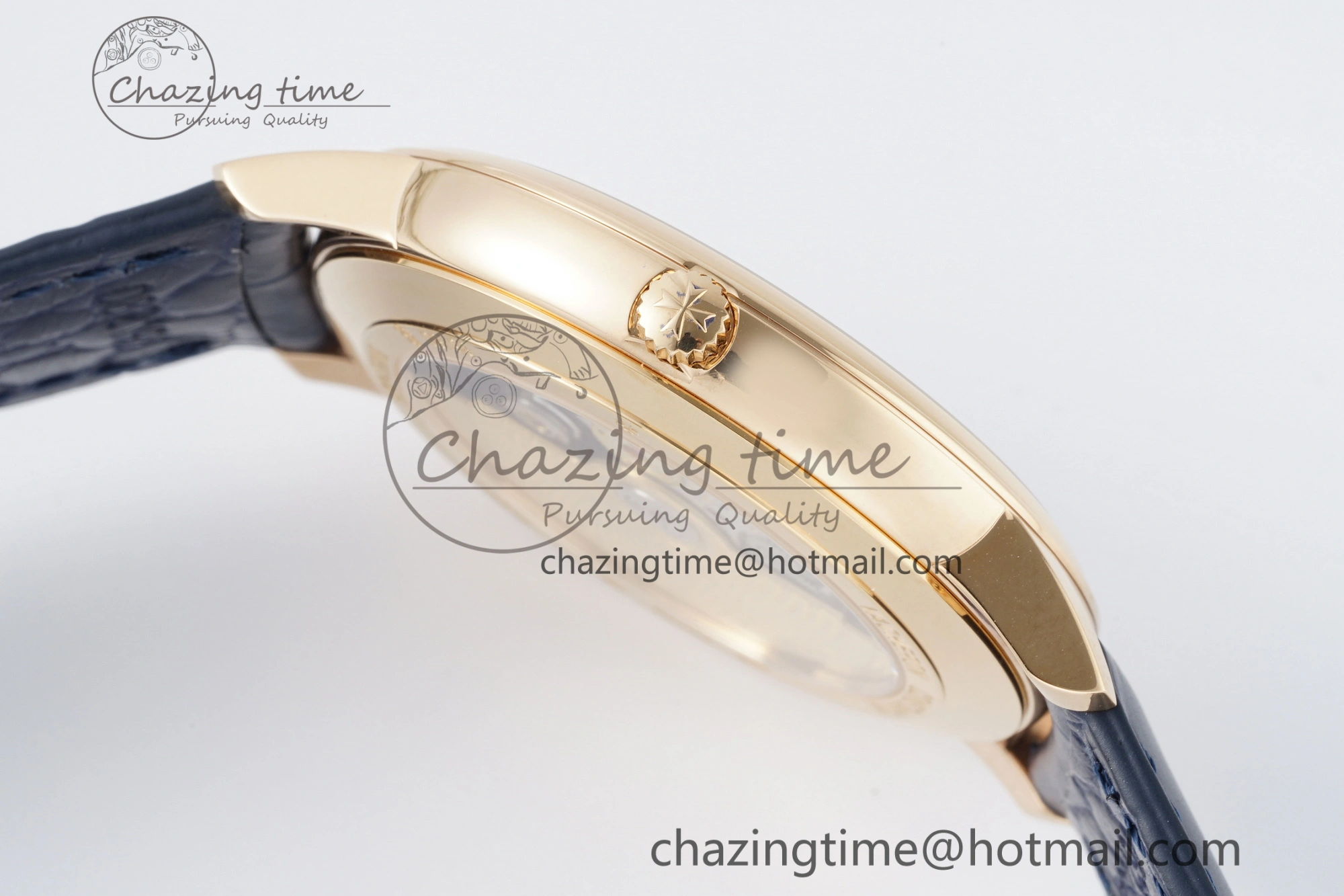 Lightweight Patrimony Date RG PPF 1:1 Best Edition Blue Dial on Blue Leather Strap MIYOTA 9894