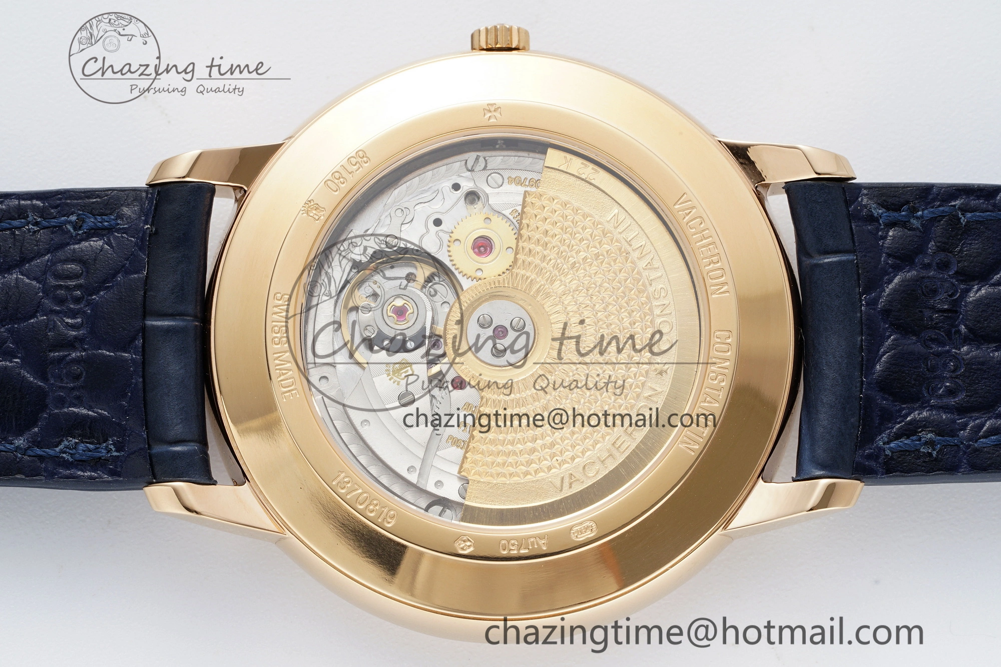 Lightweight Patrimony Date RG PPF 1:1 Best Edition Blue Dial on Blue Leather Strap MIYOTA 9894