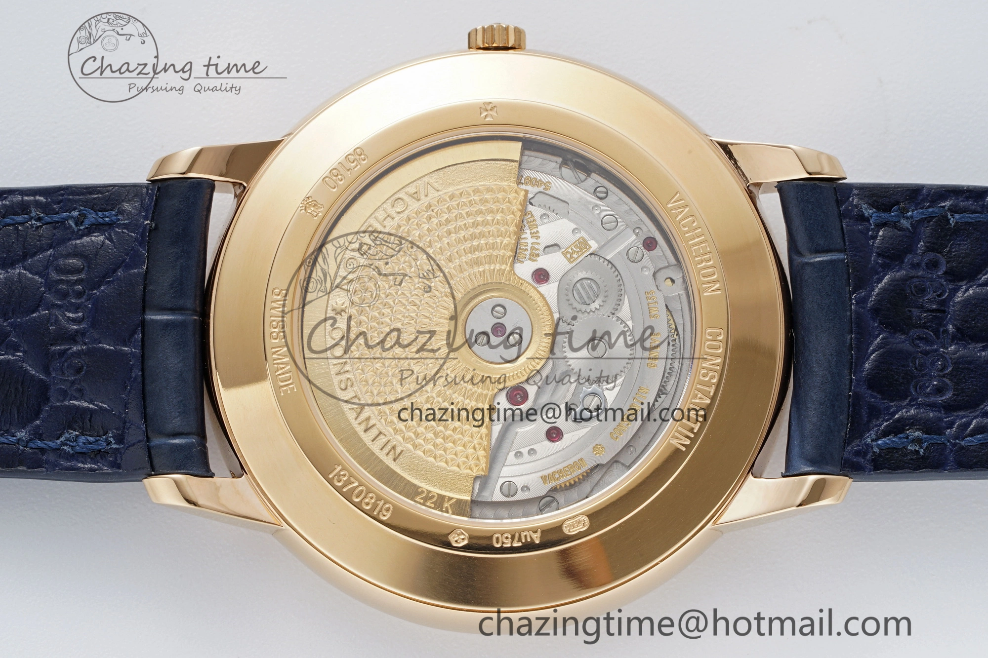 Lightweight Patrimony Date RG PPF 1:1 Best Edition Blue Dial on Blue Leather Strap MIYOTA 9894