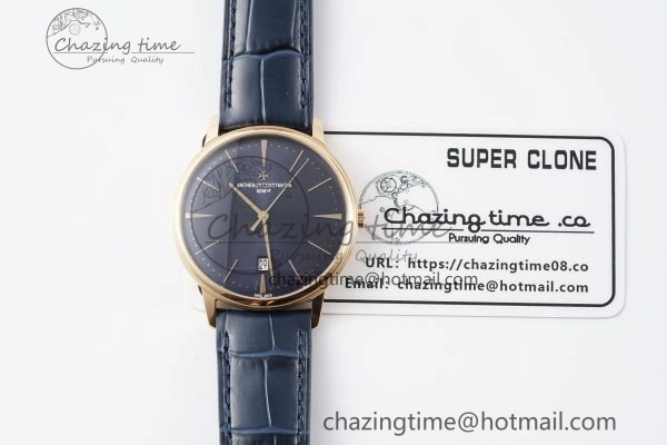 Lightweight Patrimony Date RG PPF 1:1 Best Edition Blue Dial on Blue Leather Strap MIYOTA 9894
